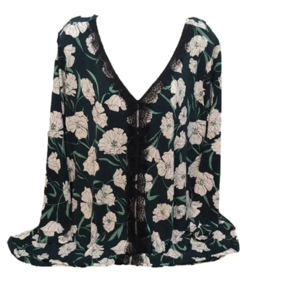 Jason Wu women's lace front v-neck floral knit top - Picture 1 of 8